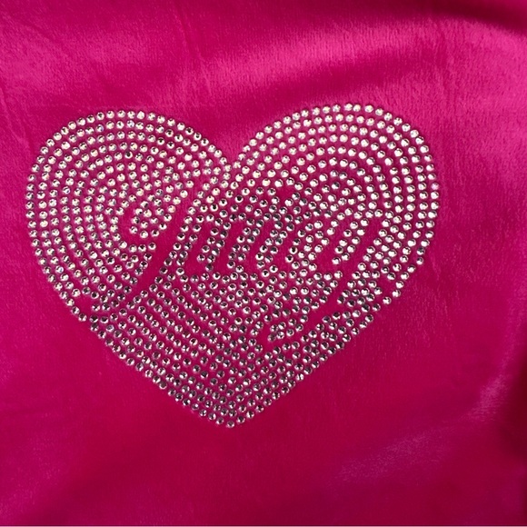 NWT‎ Juicy Couture Luxe Women Pink Velour Rhinestone Heart Track Set Size Large - Picture 11 of 15